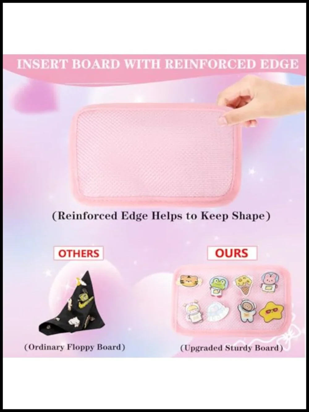 Cute Aesthetic Kawaii Backpack with Pin Display Window Kids School Bookbag